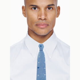 Cravate bleu denim
