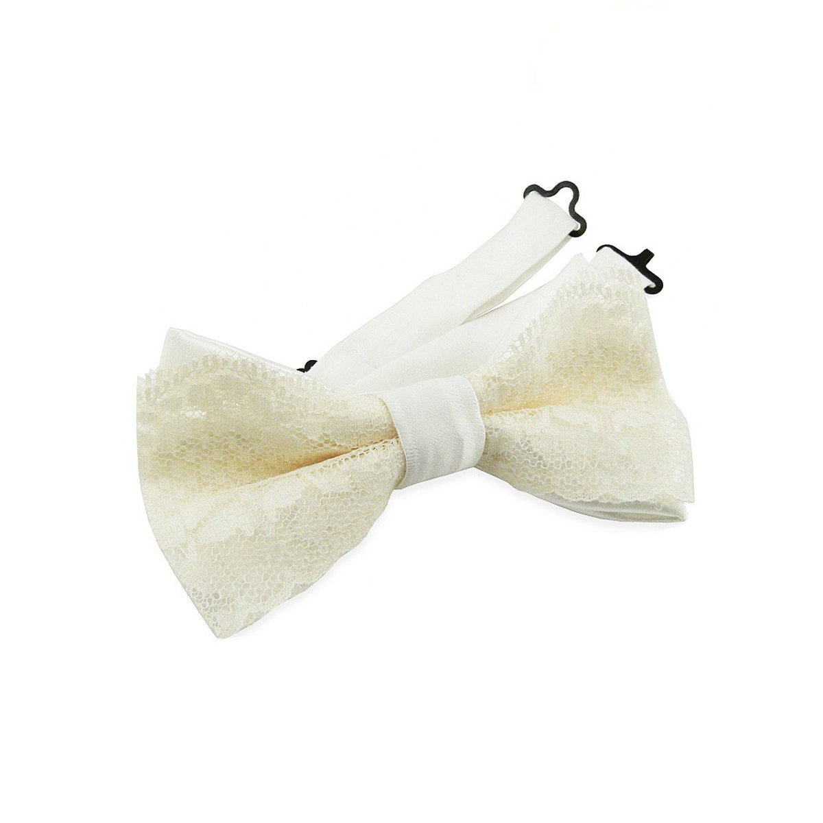 Noeud papillon dentelle ivoire