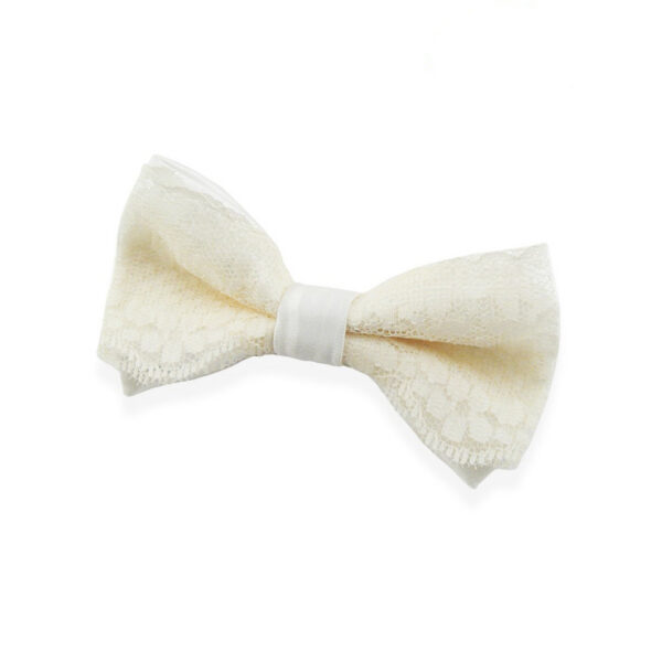 Noeud papillon dentelle ivoire