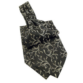 Cravate Ascot noire à motif
