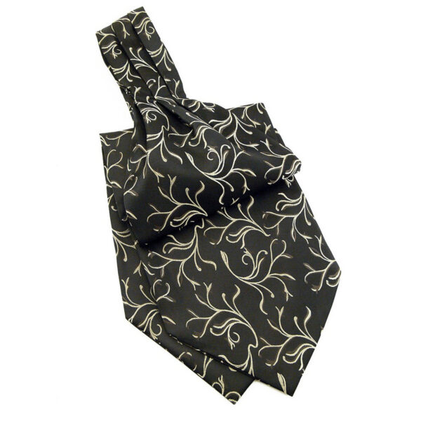 Cravate Ascot noire à motif
