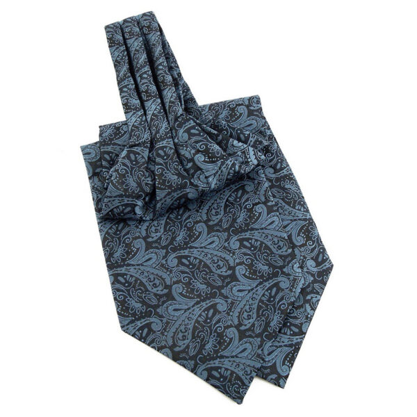 Cravate Ascot bleue à motif cachemire