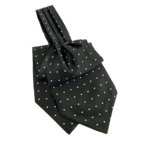 Cravate Ascot noire à pois