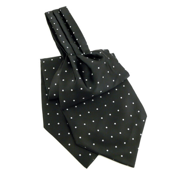 Cravate Ascot noire à pois