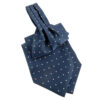 Cravate Ascot bleu marine à pois