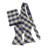 Noeud papillon Ecossais jaune et bleu avec pochette