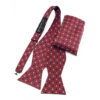 Noeud papillon rouge bordeaux à pois avec pochette