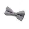 Noeud papillon double gris à pois blancs