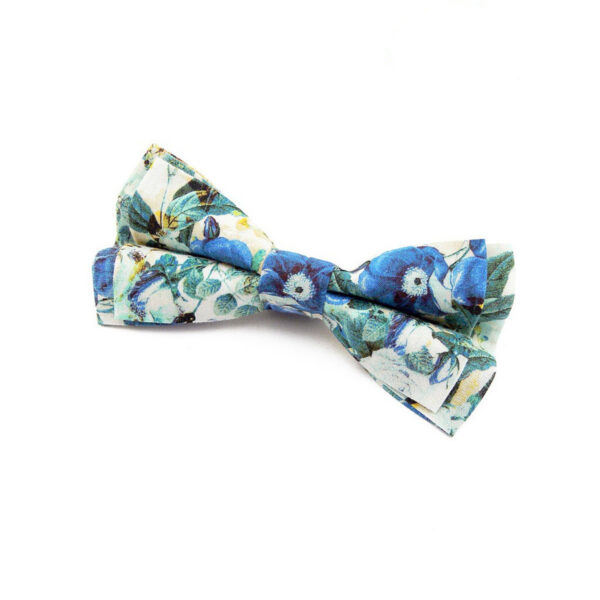 Noeud papillon à fleurs bleues