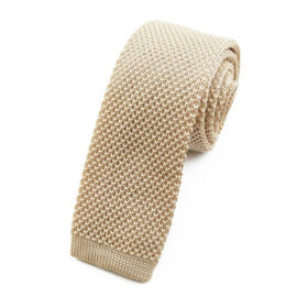 Cravate tricot champagne