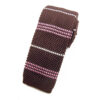 Cravate tricot marron à rayures