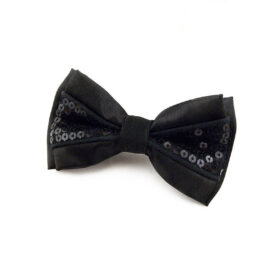 Noeud papillon satin noir à paillettes