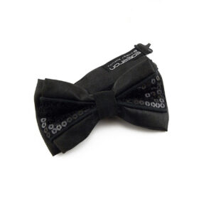Noeud papillon satin noir à paillettes