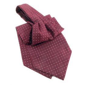Cravate Ascot bordeaux à pois