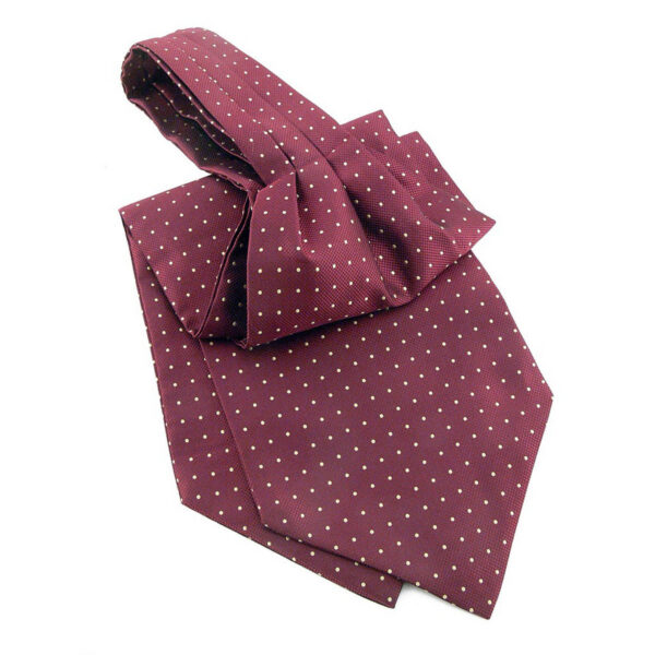 Cravate Ascot bordeaux à pois