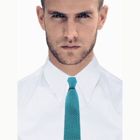 Cravate tricot turquoise