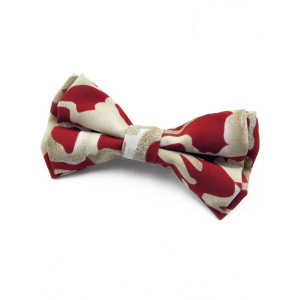 Noeud papillon rouge et beige