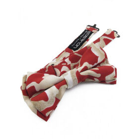 Noeud papillon rouge et beige