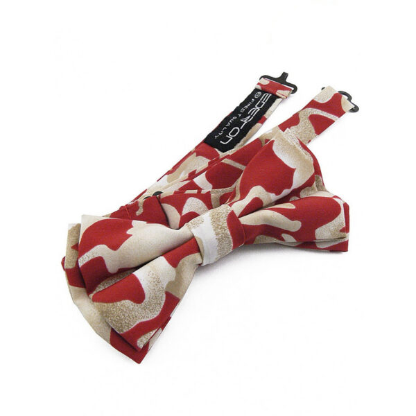 Noeud papillon rouge et beige