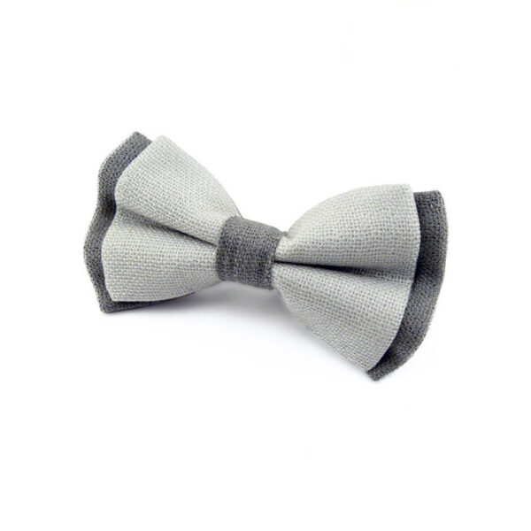 Noeud papillon gris bi-ton