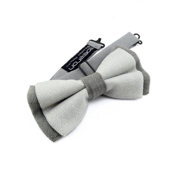 Noeud papillon gris bi-ton