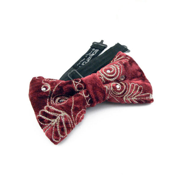 Noeud papillon velours bordeaux