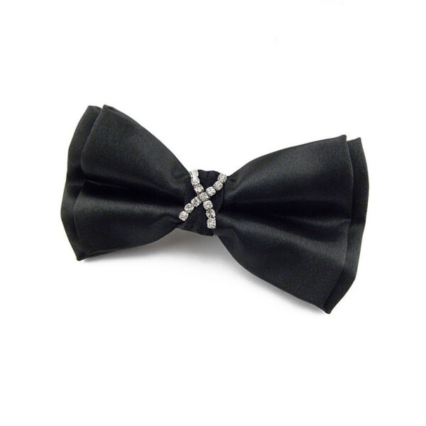 Noeud papillon noir avec strass
