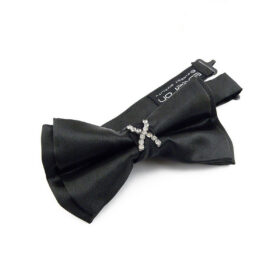 Noeud papillon noir avec strass
