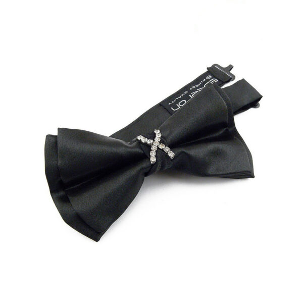 Noeud papillon noir avec strass