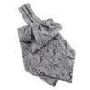 Cravate Ascot grise à motif cachemire