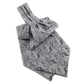 Cravate Ascot grise à motif cachemire
