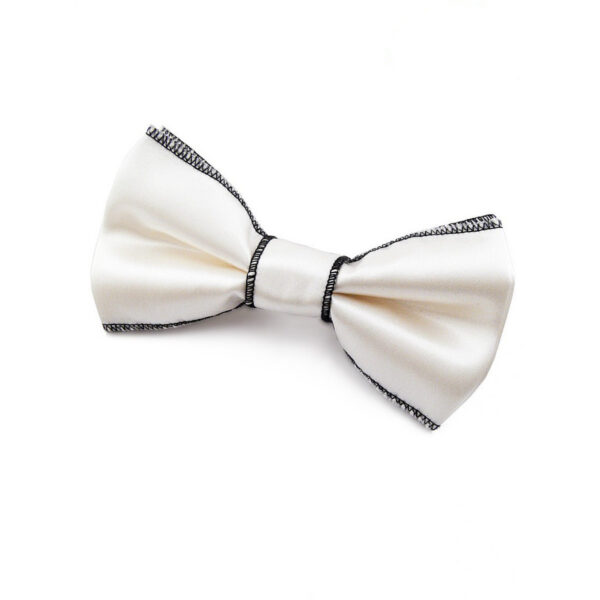 Noeud papillon blanc à bords noir