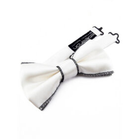Noeud papillon blanc à bords noir