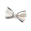 Noeud papillon blanc à bords noir