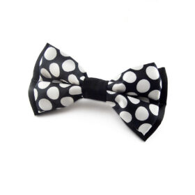 Noeud papillon noir à pois blanc
