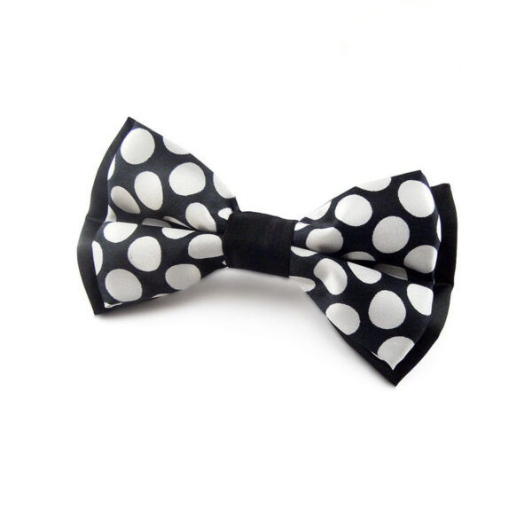 Noeud papillon noir à pois blanc