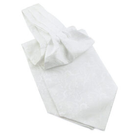 Cravate Ascot blanche à motif cachemire