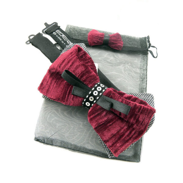 Noeud papillon femme en velours plissé