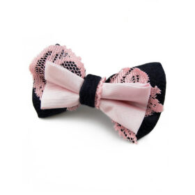 Noeud papillon femme rose et marine