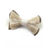 Noeud papillon femme beige à plumes