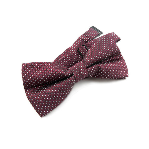 Noeud papillon Bordeaux à pois argent