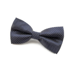 Noeud papillon Bleu nuit à pois argent