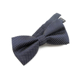 Noeud papillon Bleu nuit à pois argent
