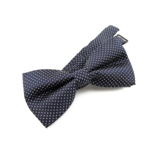 Noeud papillon Bleu nuit à pois argent