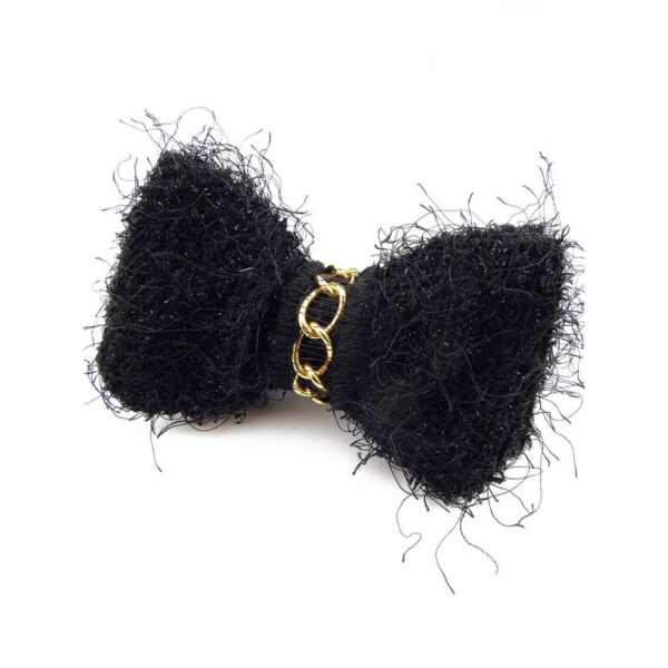 Noeud papillon tricot noir à paillettes