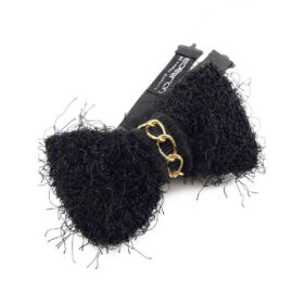 Noeud papillon tricot noir à paillettes