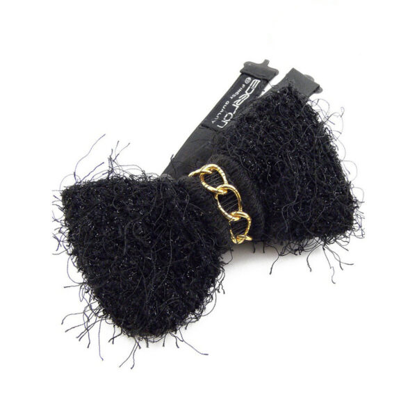 Noeud papillon tricot noir à paillettes