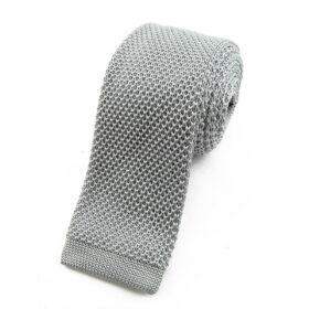 Cravate tricot gris clair