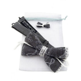 Nœud papillon Femme Gris