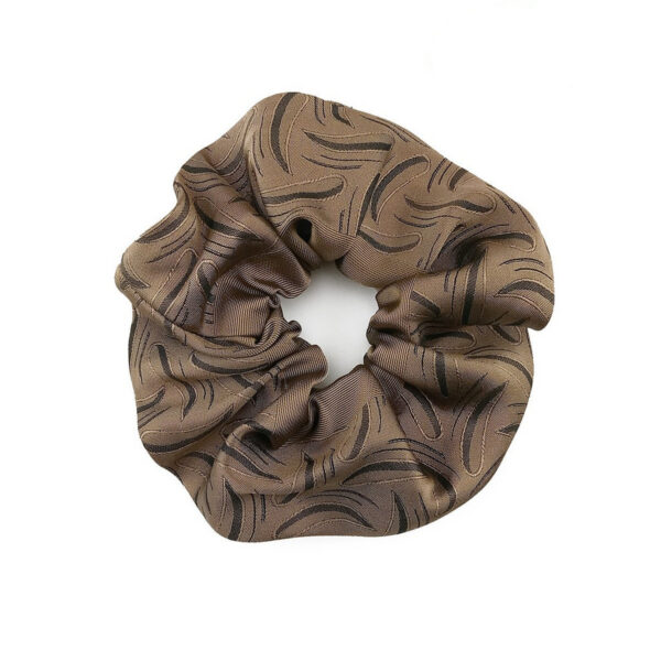 Chouchou marron à motifs